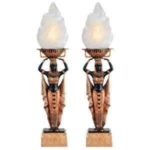 Design Toscano Egyptian Torch Offering Table Lamp - Set of Two