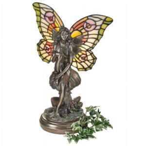 Design Toscano Fairy of the Glen Tiffany-Style Stained Glass Illuminated Statue
