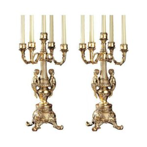 Design Toscano Grande Chateau Candelabra Set of Two Rococo Style