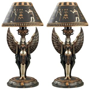 Design Toscano Isis Sculptural Table Lamp: Set of Two