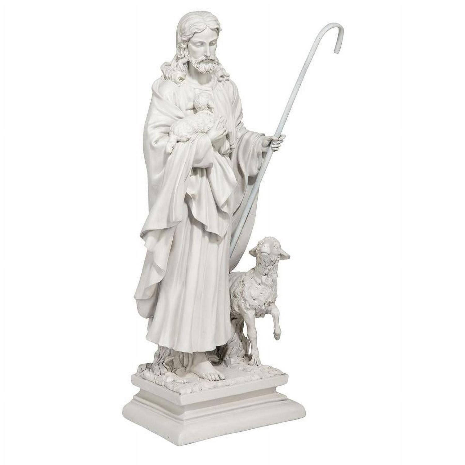 Design Toscano Jesus the Good Shepherd Religious Garden Statue, Large, 28 Inch, Polyresin, Antique Stone - Image 4