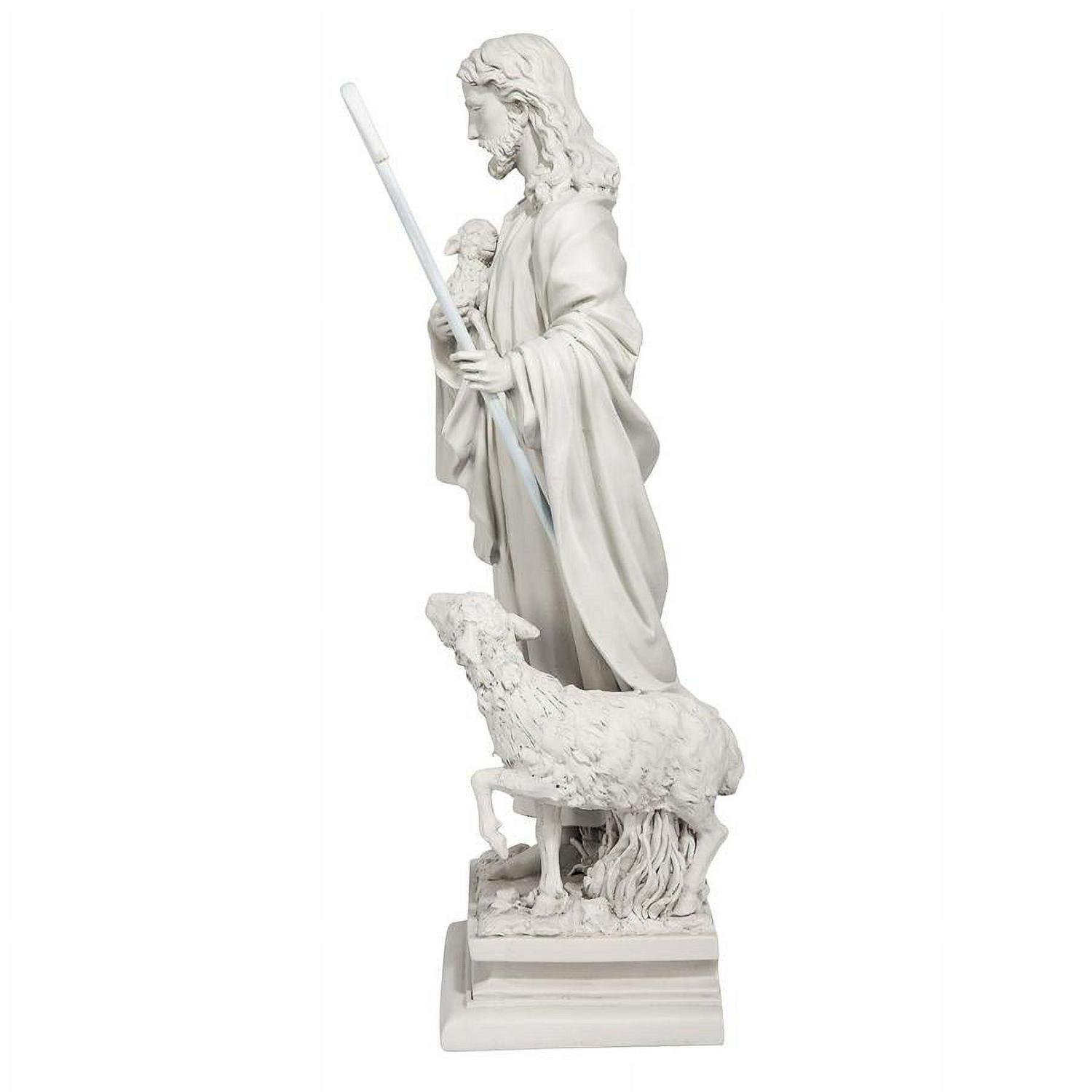 Design Toscano Jesus the Good Shepherd Religious Garden Statue, Large, 28 Inch, Polyresin, Antique Stone - Image 7
