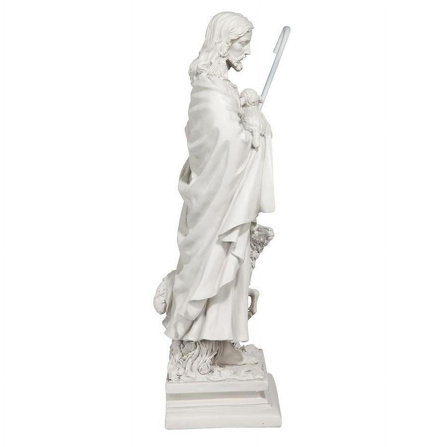 Design Toscano Jesus the Good Shepherd Religious Garden Statue, Large, 28 Inch, Polyresin, Antique Stone - Image 6