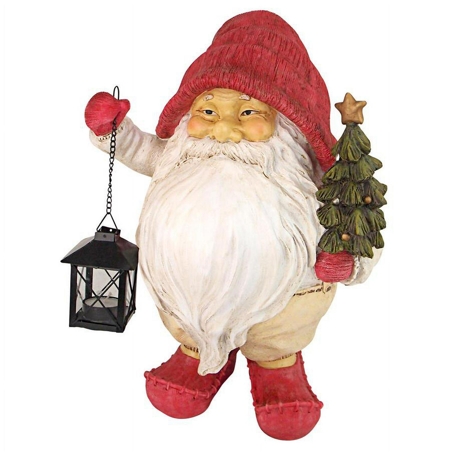 Design Toscano Lighting Santa's Path Whitey the Holiday Gnome Statue - Image 2