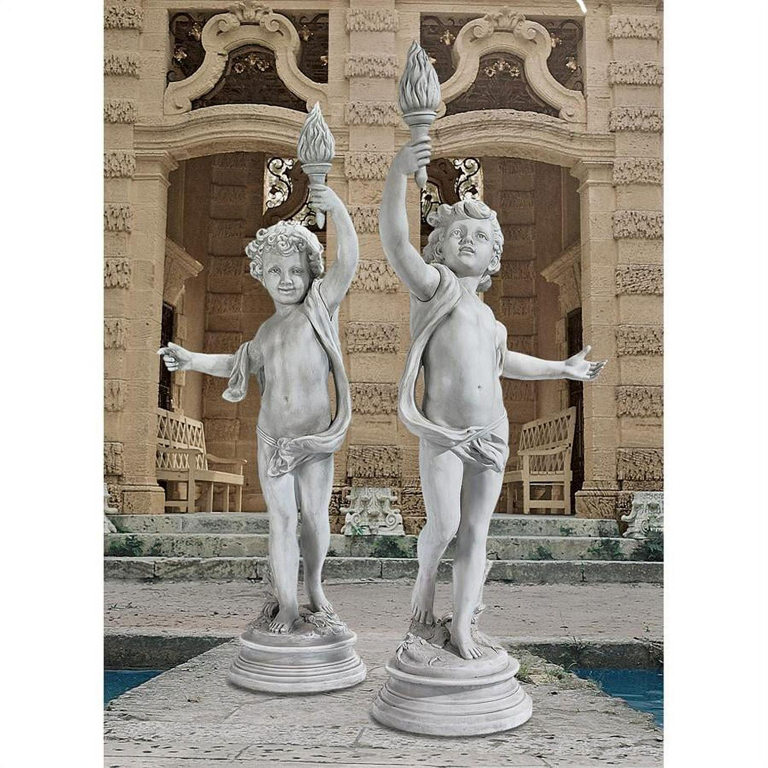 Design Toscano Lighting the Heavens Grande Cherub Sentinel Statue: Set