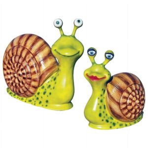 Design Toscano Madame & Monsieur Escargot, Enormous Garden Snail Statue Set