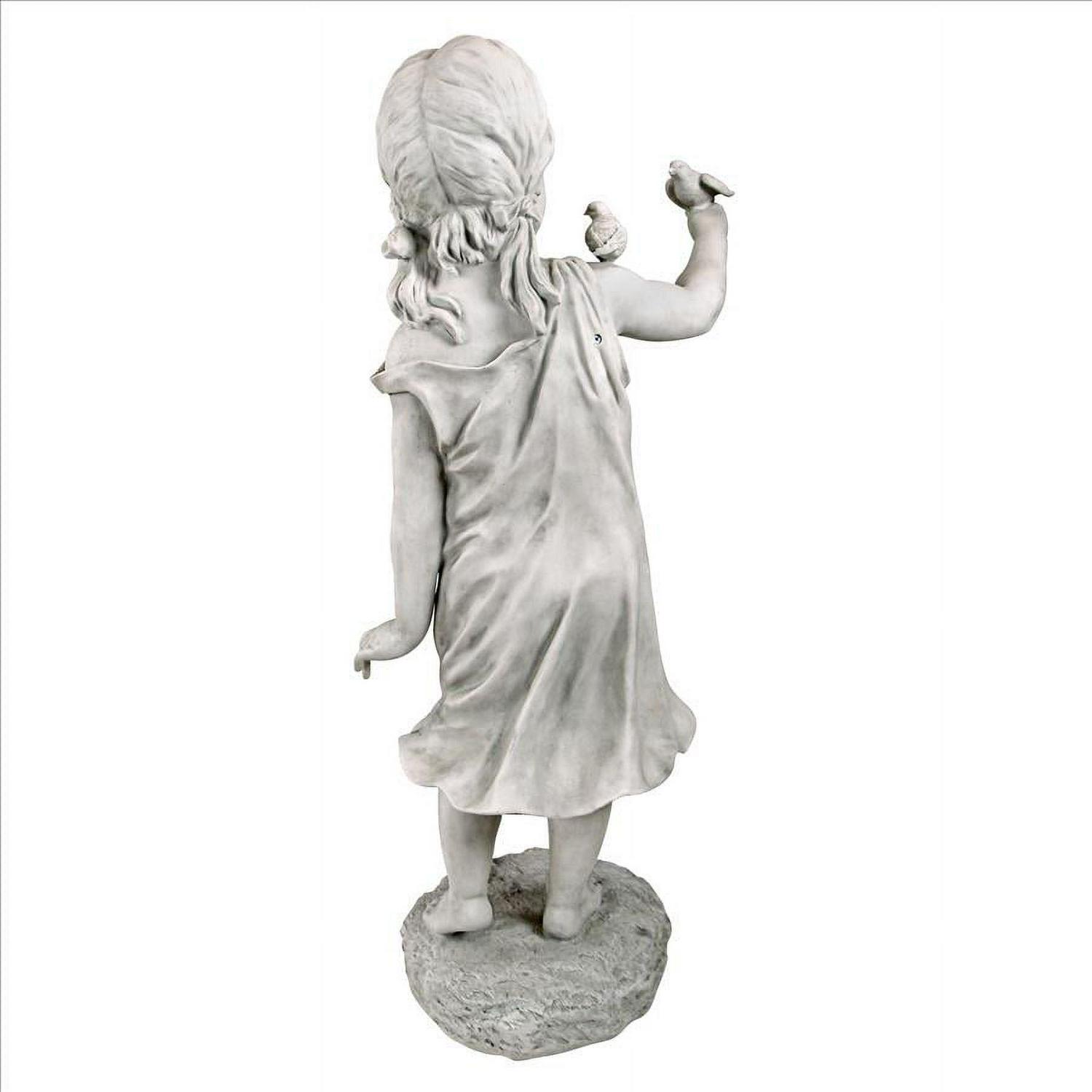 Design Toscano Mary Frances and her Feathered Friends Garden Girl Statue - Image 4