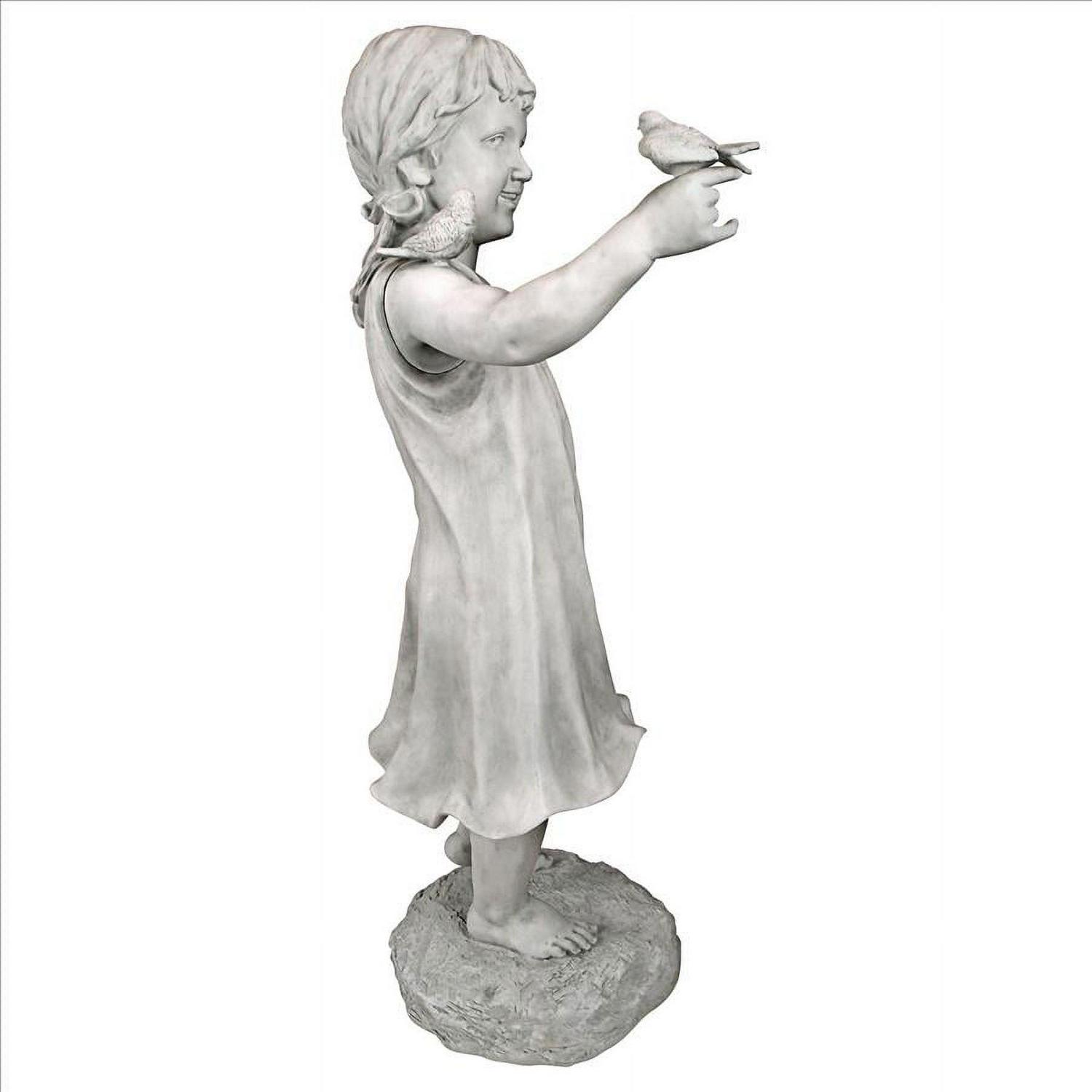 Design Toscano Mary Frances and her Feathered Friends Garden Girl Statue - Image 5
