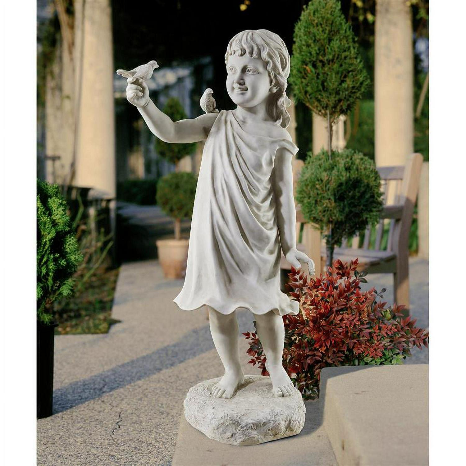 Design Toscano Mary Frances and her Feathered Friends Garden Girl Statue