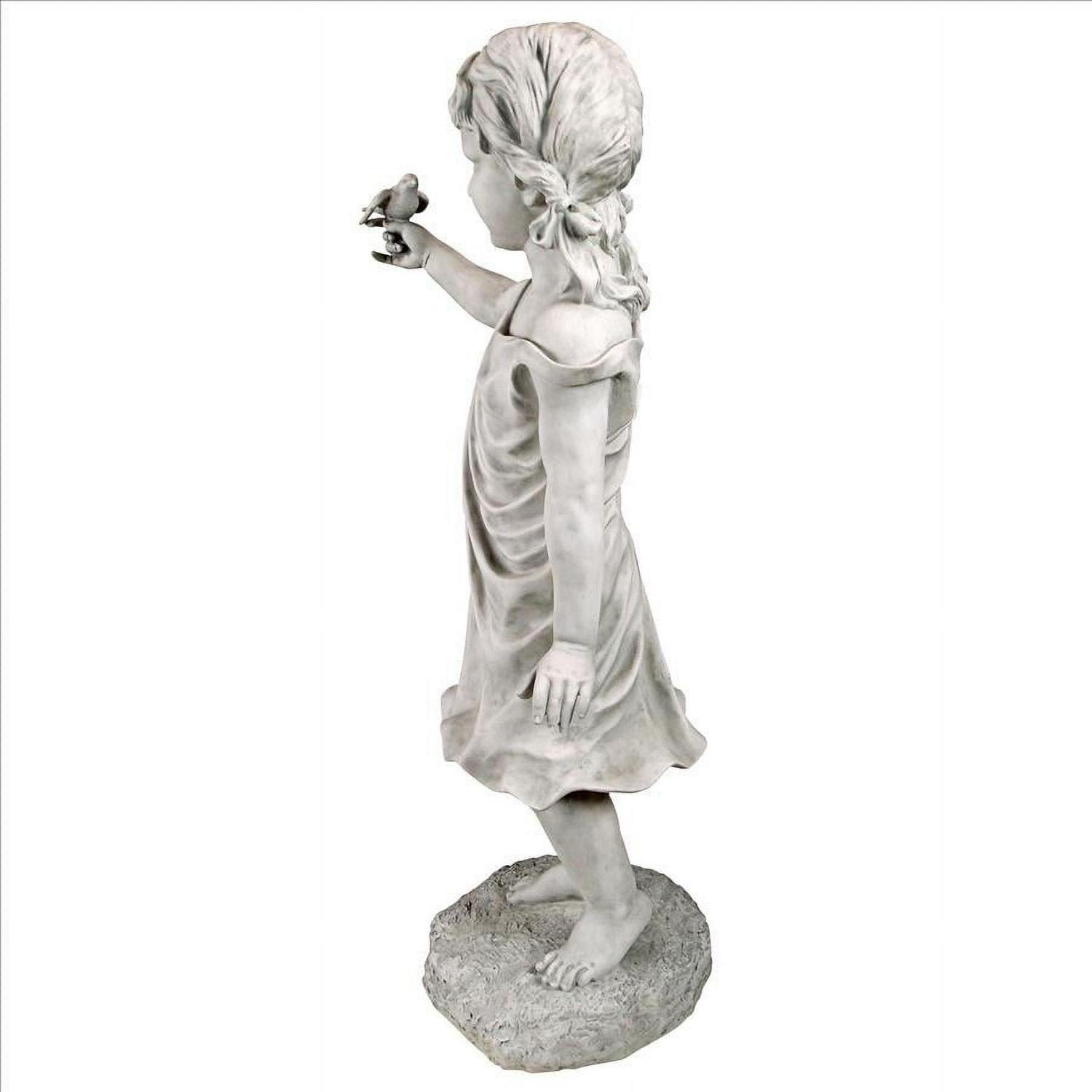 Design Toscano Mary Frances and her Feathered Friends Garden Girl Statue - Image 3