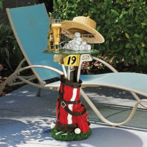 Design Toscano On Par Golf Bag Sculptural Glass-Topped Table