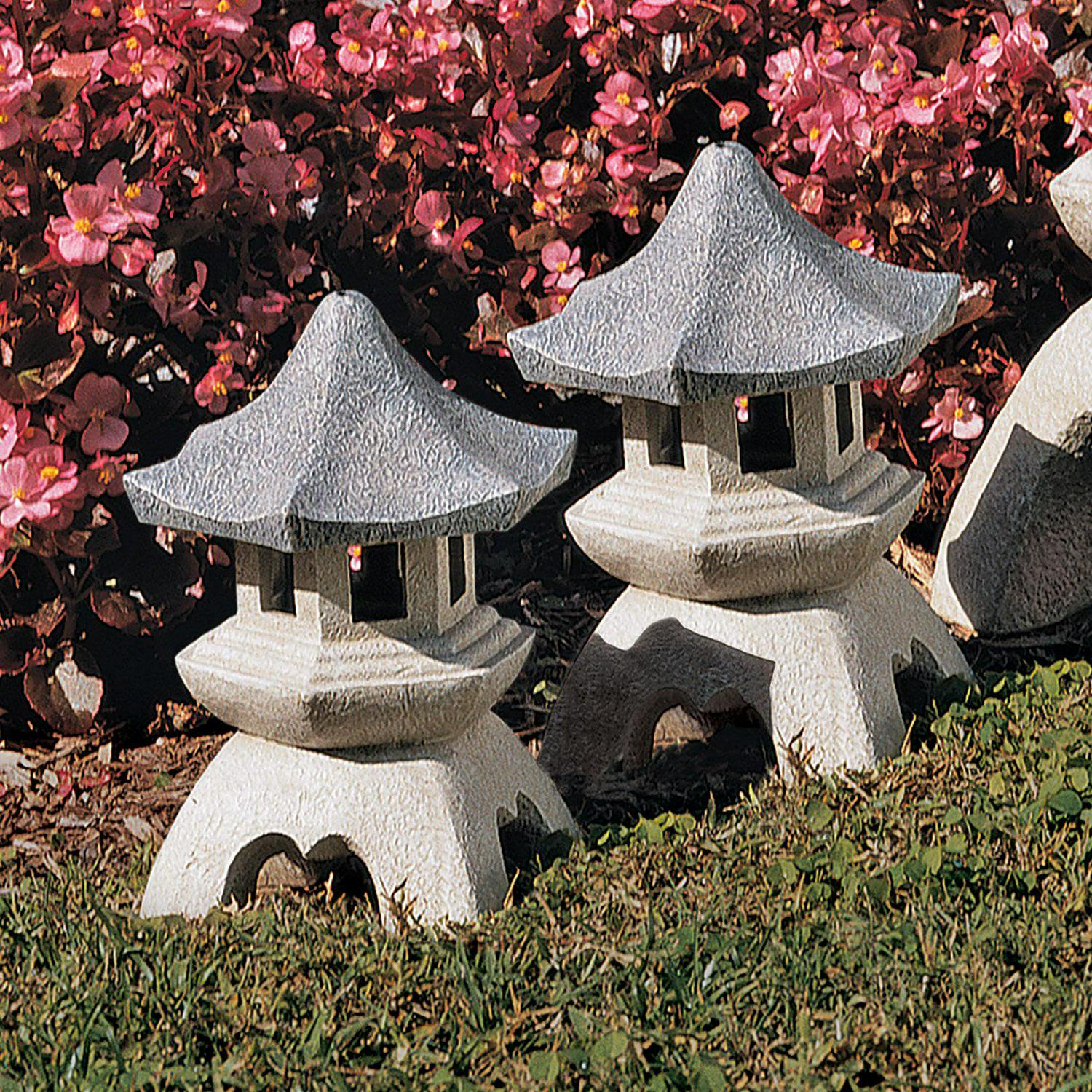 Design Toscano Pagoda Lantern Sculpture: Set of Two Large - Image 2