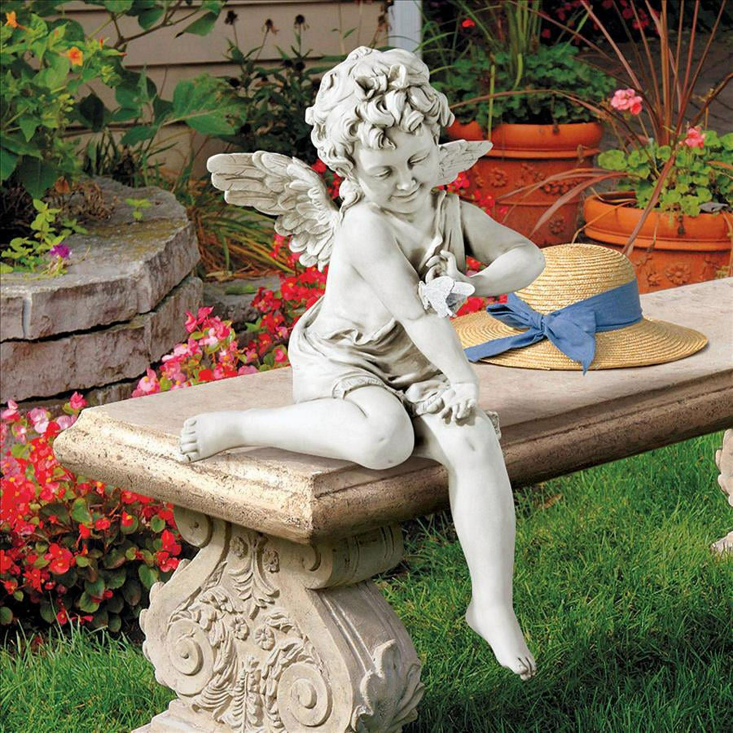 Design Toscano Peaceful Presence Angel Sitter Garden Statue