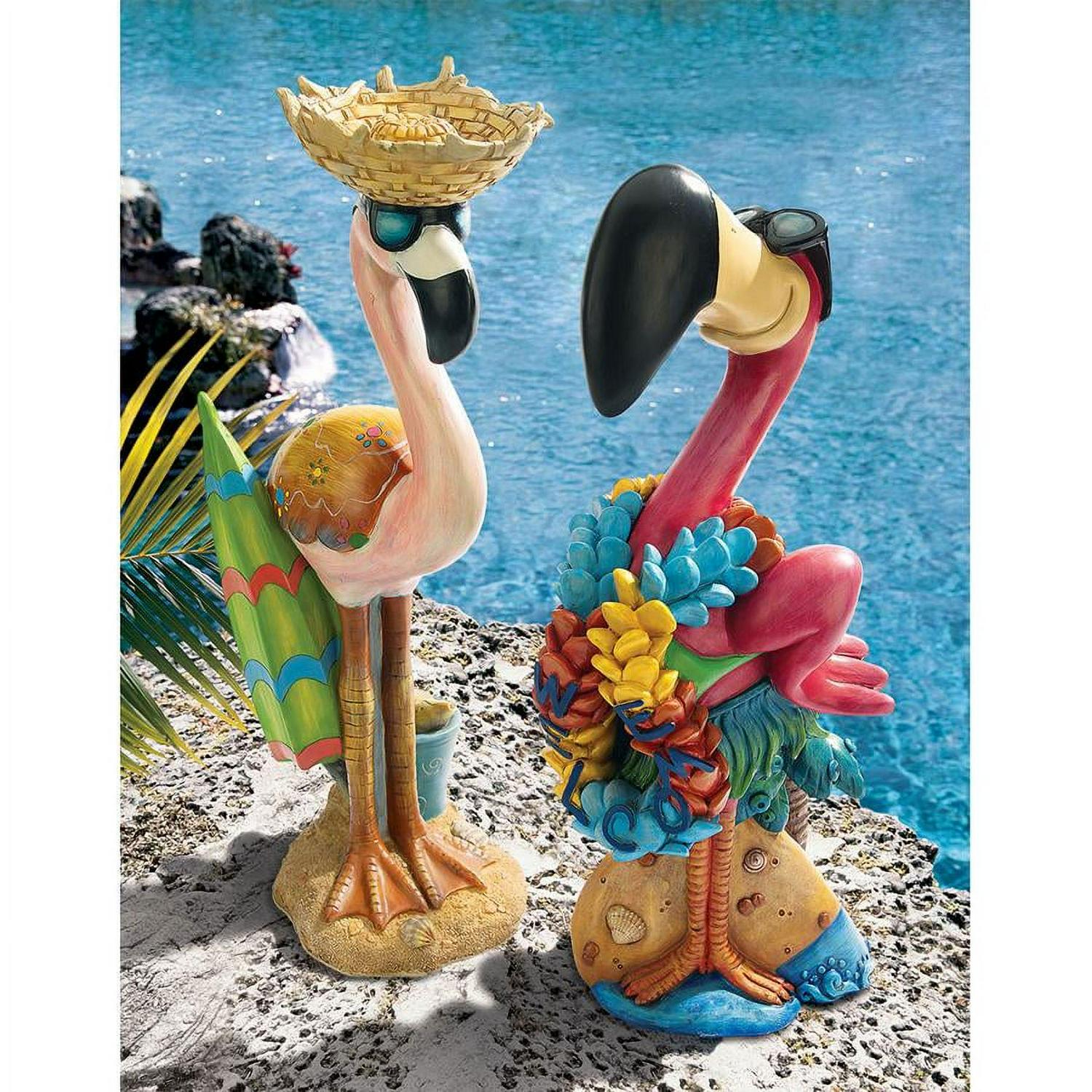 Design Toscano Pink Flamingo Garden Statues: Luau Larry & Flamingo Frank