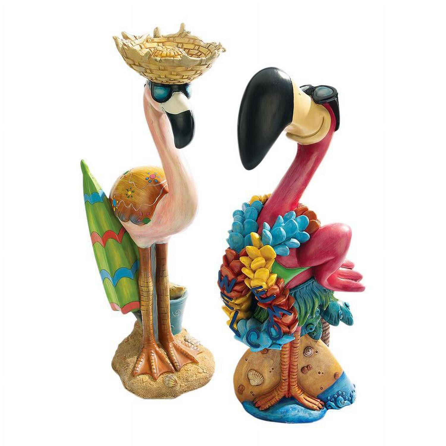 Design Toscano Pink Flamingo Garden Statues: Luau Larry & Flamingo Frank - Image 2