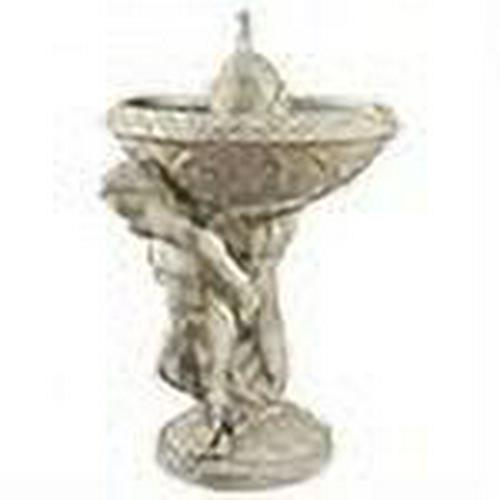 Design Toscano Indoor Cupid at the Fountain with LED Lights, Resin, Antique Stone - Image 2