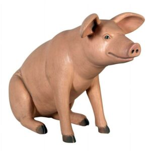 Design Toscano Sitting In Hog Heaven: Large Pig Statue