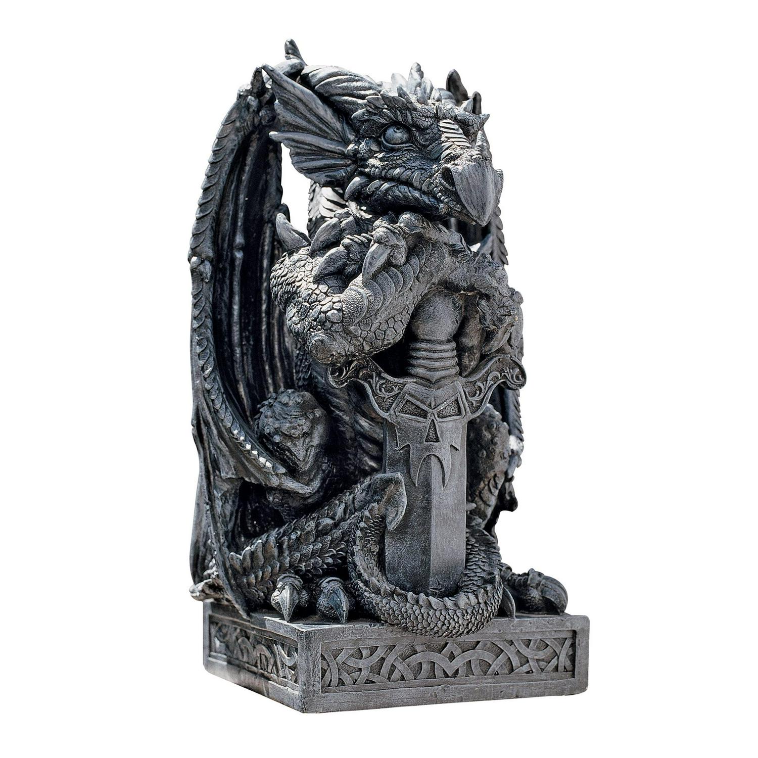 Design Toscano The Arthurian Dragon Statues: Set of Sword & Shield - Image 3
