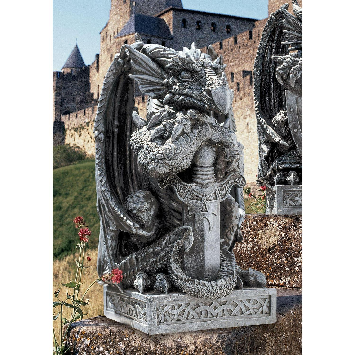 Design Toscano The Arthurian Dragon Statues: Set of Sword & Shield - Image 6