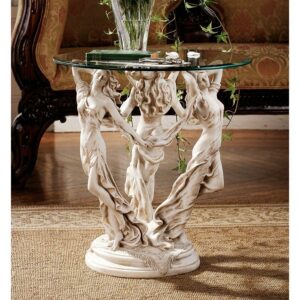Design Toscano The Muses Glass-Topped Sculptural Table
