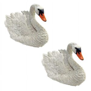 Design Toscano White Swan Statues: Set of Two