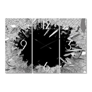 Designart 'Abstract Broken Wall 3D Design' Modern Wall Clock