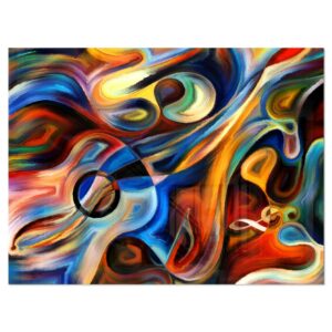 Designart 'Abstract Music and Rhythm ' Abstract Metal Wall Art