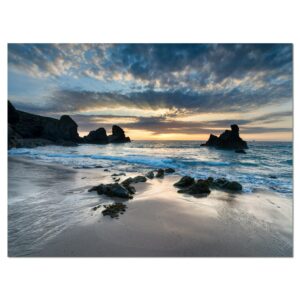 Designart 'Beautiful Porthcothan Bay ' Seashore Canvas Art Print