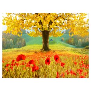 Designart 'Beautiful Autumn Yellow Tree ' Large Floral Canvas Art Print