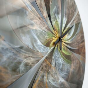 Designart 'Brown Fractal Spiral' Metal Wall Clock