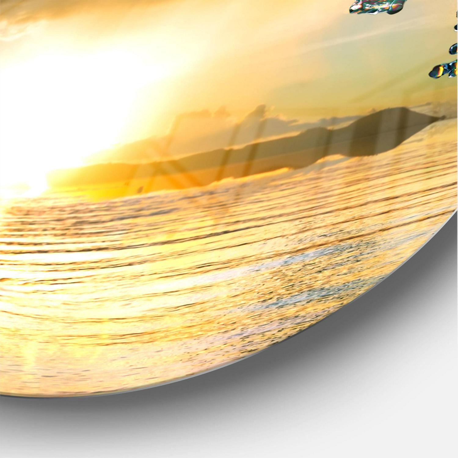 Designart 'Colored Ocean Waves Falling Down II' Nautical & Coastal wall clock - Image 3