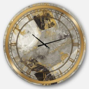 Designart 'Glam Gold Desert Neutral' Metal Wall Clock