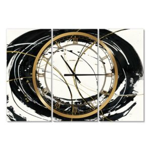 Designart 'Gold Metallic Circle' Modern wall clock