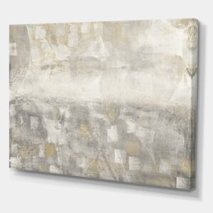 Designart 'Gray Abstract Watercolor' Contemporary gallery-wrapped Canvas