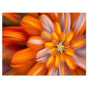 Designart 'Massive Orange Fractal Flower ' Large Floral Canvas Art Print