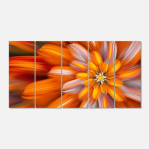 Designart 'Massive Orange Fractal Flower ' Floral Canvas Art Print