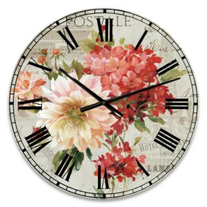 Designart Oversized Gray Analog Round Traditional Wall Clocks, CLM31082-C23