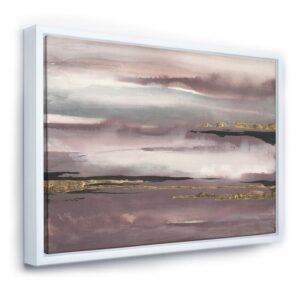 Designart ' Purple Glam Storm IV ' Glam & Shabby Chic Framed Canvas
