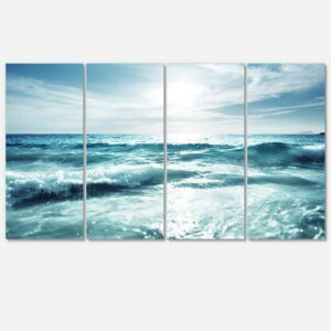 Designart 'Seychelles Beach at Sunset ' Seascape Canvas Art Print