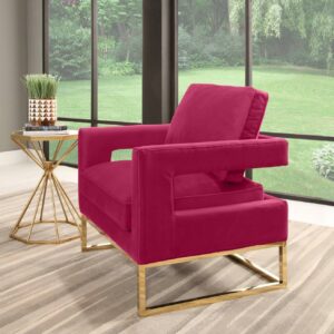 Devon & Claire Cromwell Velvet Armchair With Stainless Steel Base, Rose