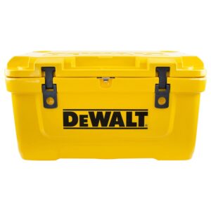 DeWalt 65 Quart Insulated Lunch Box Drink Cooler Roto Molded Portable, Yellow