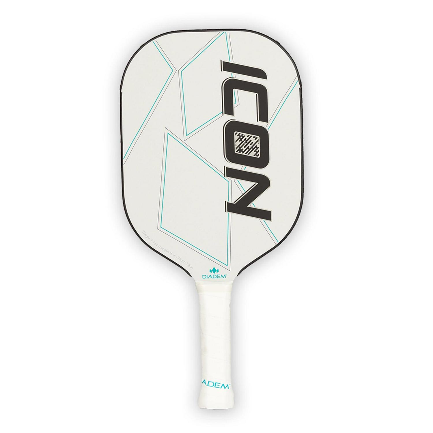 Diadem Sports Icon Pickleball Paddle,Midweight Carbon Fiber, 8 oz, White