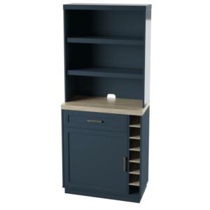 Twin Star Home Dining Hutch with Wine Storage and Adjustable Shelving in Fontana Blue