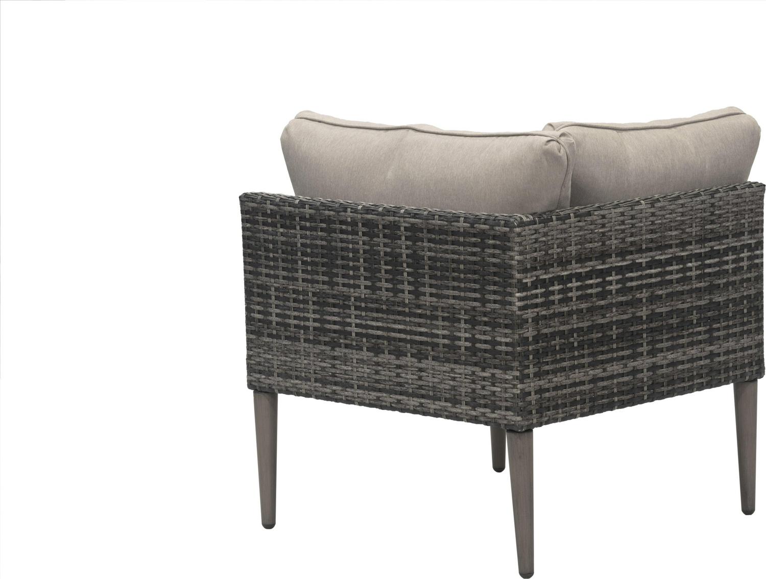 Donglin Outdoor Patio Furniture Sutton Creek 7-Piece Steel Sectional Sofa PE Wicker Rattan Set,Gray - Image 2