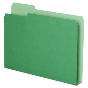 Double Stuff File Folders, 1/3-Cut Tabs: Assorted, Letter Size, 1.5" Expansion, Green, 50/Pack | Bundle of 2 Packs