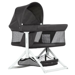 Dream On Me 2-in-1 Convertible Insta Fold Bassinet and Cradle, Lightweight and Portable, Black