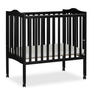 Dream On Me 2-in-1 Lightweight Folding Portable Crib, Black