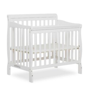 Dream On Me Aden 4-in-1 Convertible Mini Crib In White, Greenguard Gold Certified