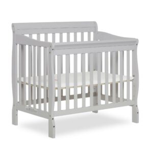 Dream On Me Aden 4-in-1 Convertible Mini Crib In Mystic Grey, Greenguard Gold Certified