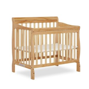 Dream On Me Aden 4-in-1 Convertible Mini Crib In Natural, Greenguard Gold Certified